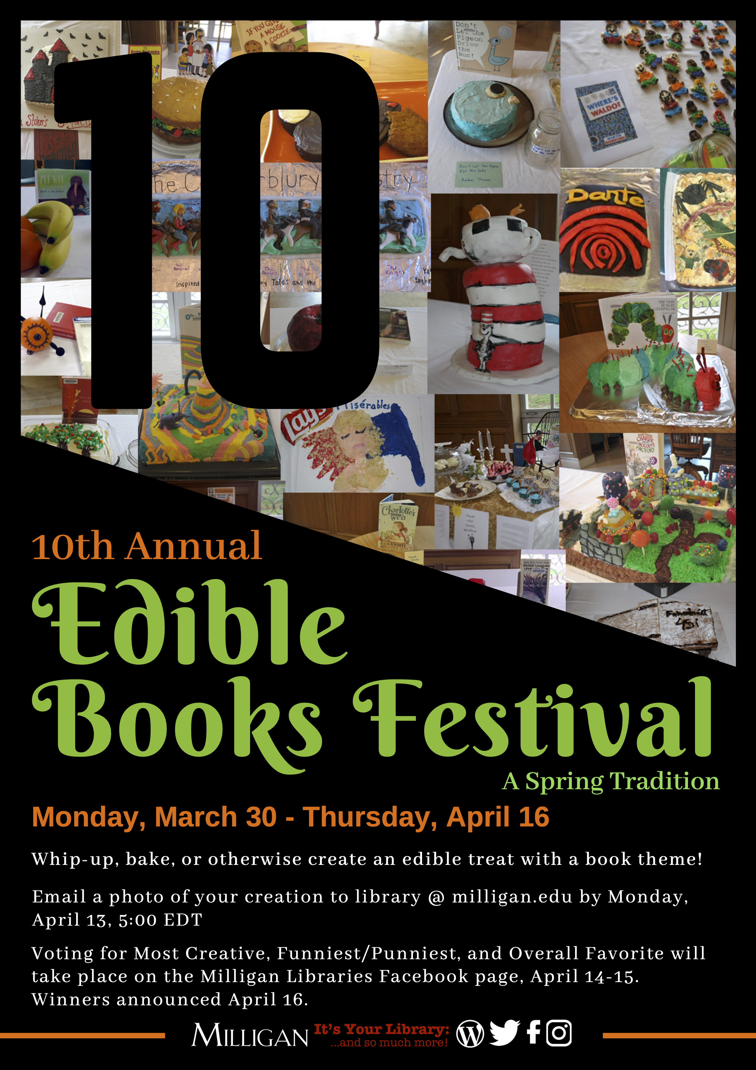 10th Annual Edible Books Festival goes virtual! Milligan Libraries